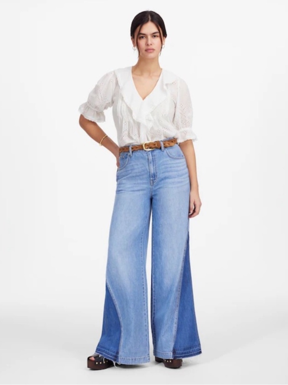 NWT Madewell Wide-Sweep Jeans in Parson Wash: Airy Denim Edition Size 26